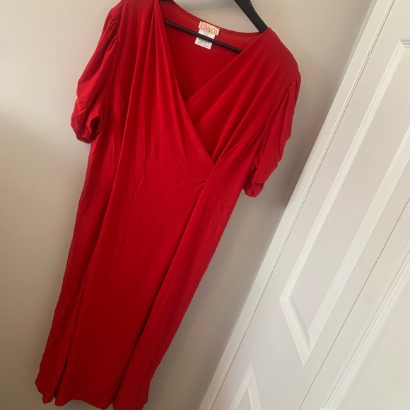 NWOT / Kim & Co. / Red / Stretch / Midi Dress - Picture 2 of 12